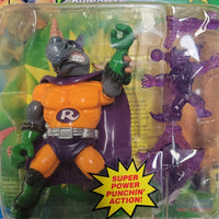 PLAYMATES Vintage TMNT, 1993, Sewer Heroes, Rhinoman - Rogue Toys