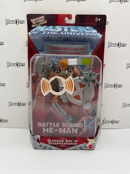 Mattel Masters of the Universe (MOTU) Battle Sound He-Man Figure & Diamond Ray of Disappearance Video