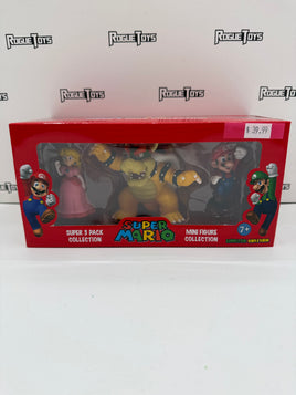 Nintendo Super Mario Super 3 Pack Mini Figure Collection Limited Edition Mario /// Bowser /// Peach