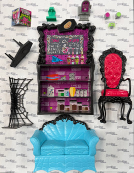 Monster High Coffin Bean Playset, an 11-inch fashion doll-scale coffee shop