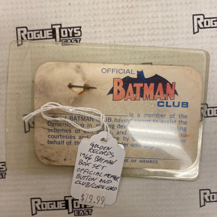 Golden Records 1966 Batman Box Set Official Member Button and Club/Code Card - Rogue Toys