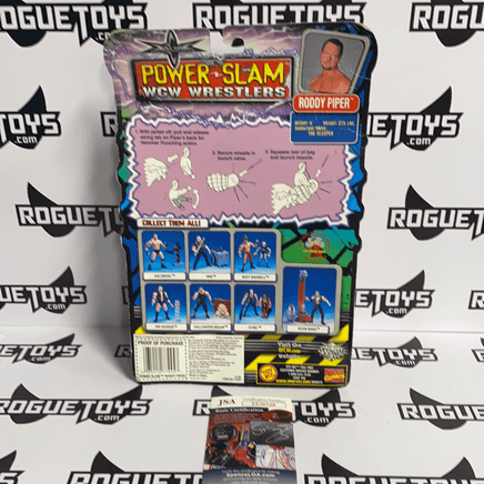 ToyBiz Power Slam WCW Wrestlers Roddy Piper with Missile Firing Bag Pipes and Hammer Punching Action Autographed - Rogue Toys